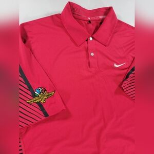 NIKE TIGER WOODS Indianapolis Motor Speedway Red Short Sleeve Polo Golf Shirt M